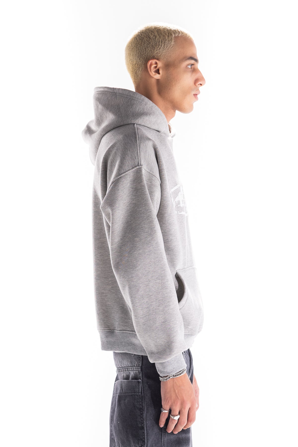 GREY OVAL HOODIE