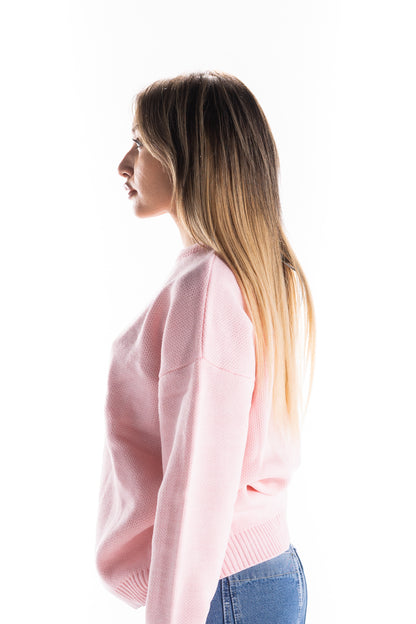 PINK LOGO SWEATER