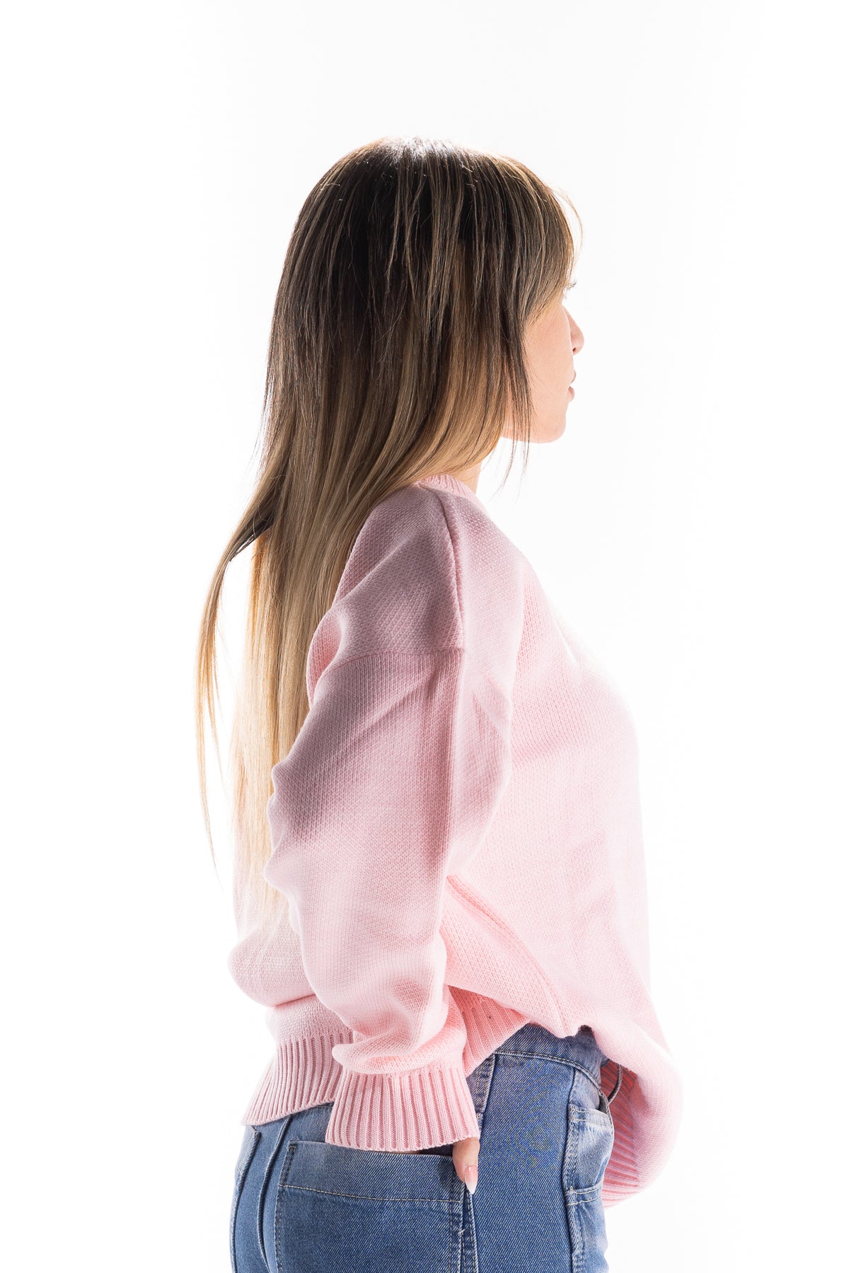 PINK LOGO SWEATER