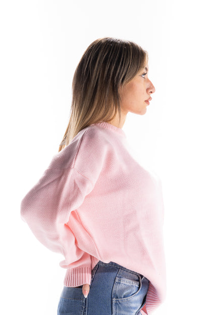 PINK LOGO SWEATER