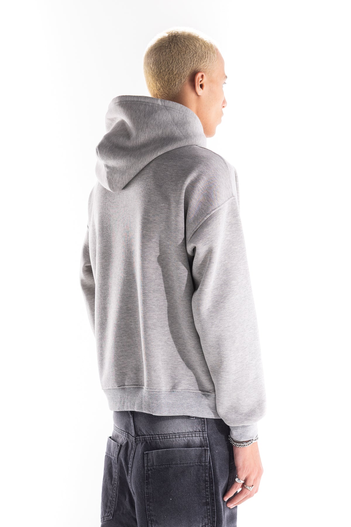 GREY OVAL HOODIE