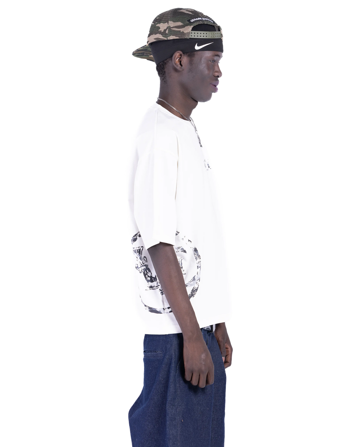WHITE DISPLACED T-SHIRT