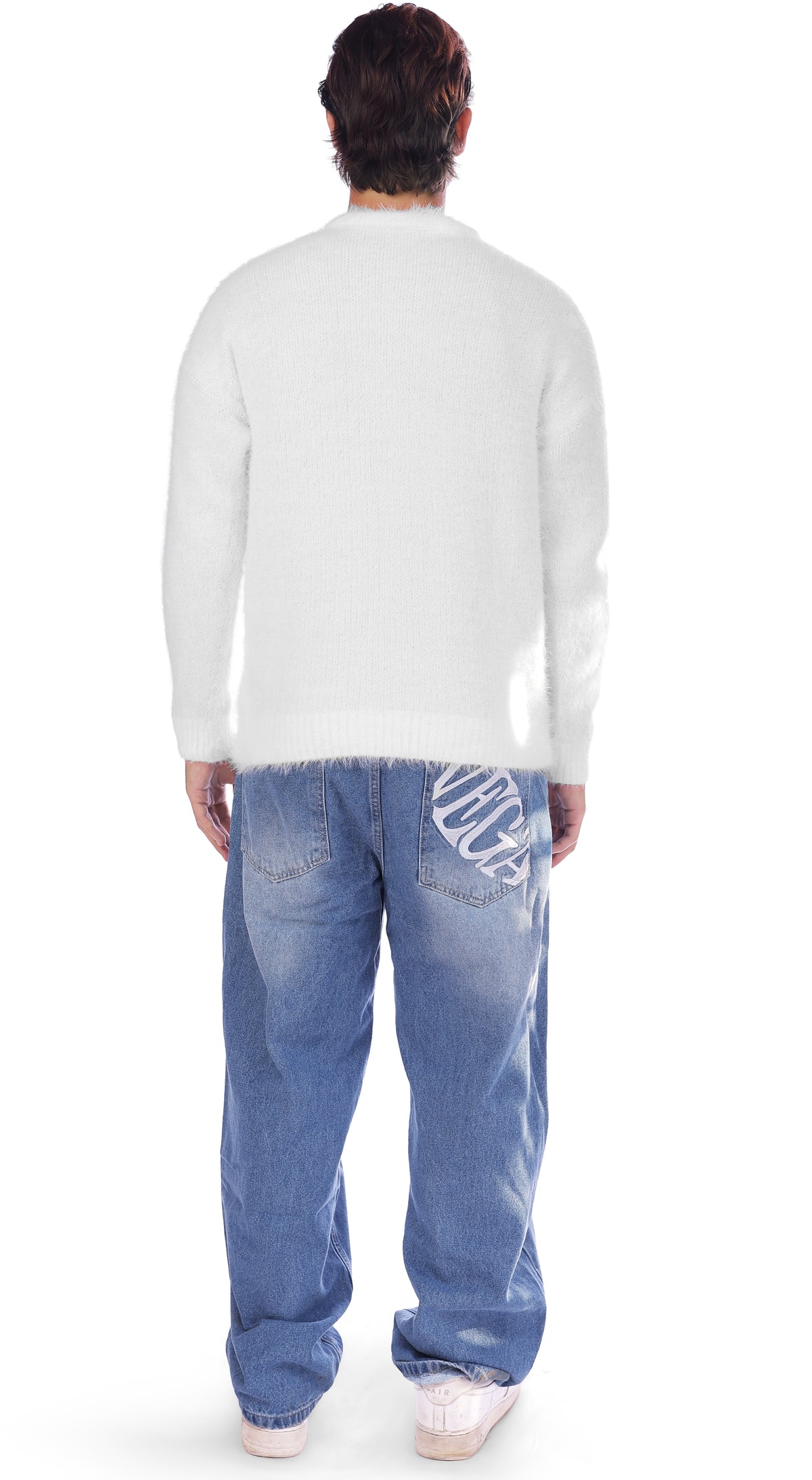 WHITE MOHAIR SWEATER
