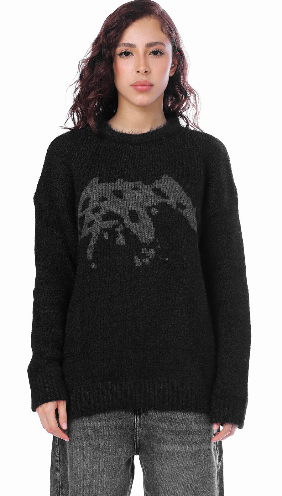 BLACK MOHAIR SWEATER