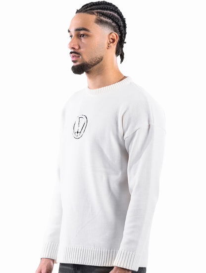 WHITE VEGA EMBLEM KNIT
