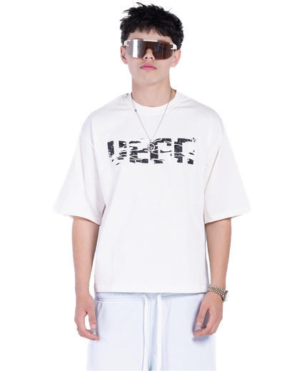 WHITE GLITCH MODE T-SHIRT