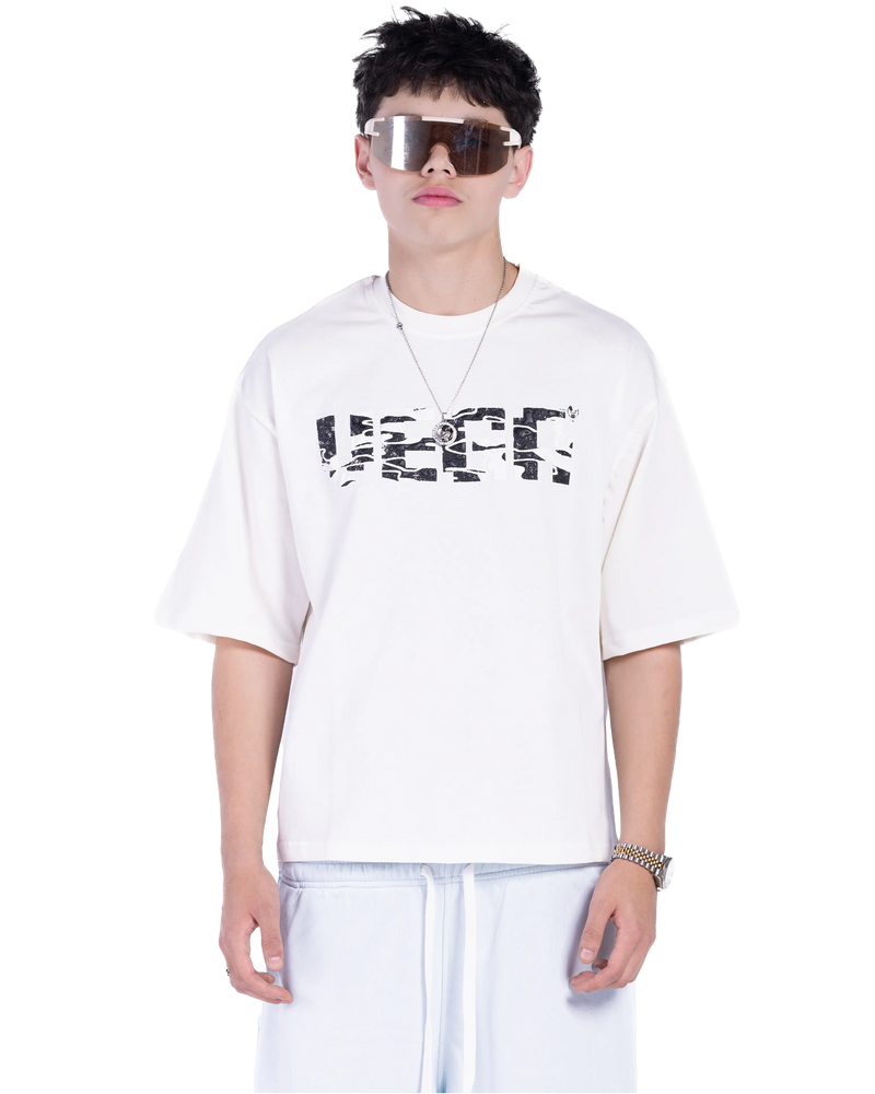 WHITE GLITCH MODE T-SHIRT