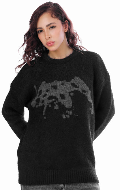 BLACK MOHAIR SWEATER