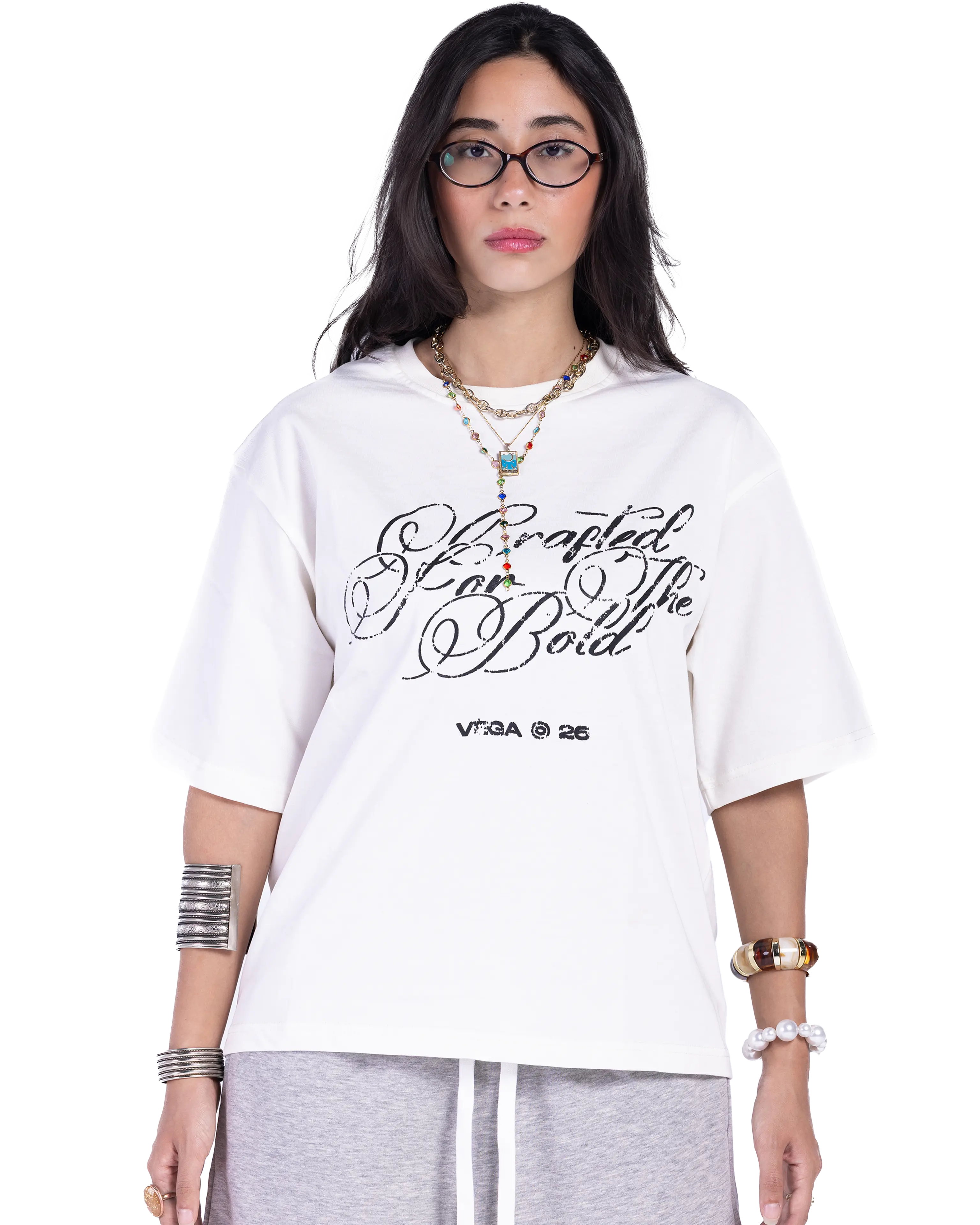 WHITE SCRIPT T-SHIRT