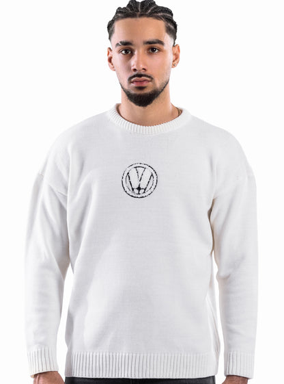 WHITE VEGA EMBLEM KNIT