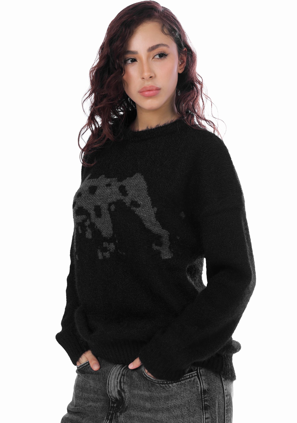 BLACK MOHAIR SWEATER
