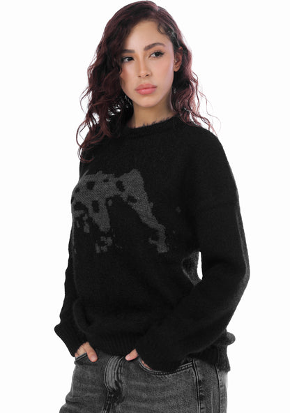 BLACK MOHAIR SWEATER