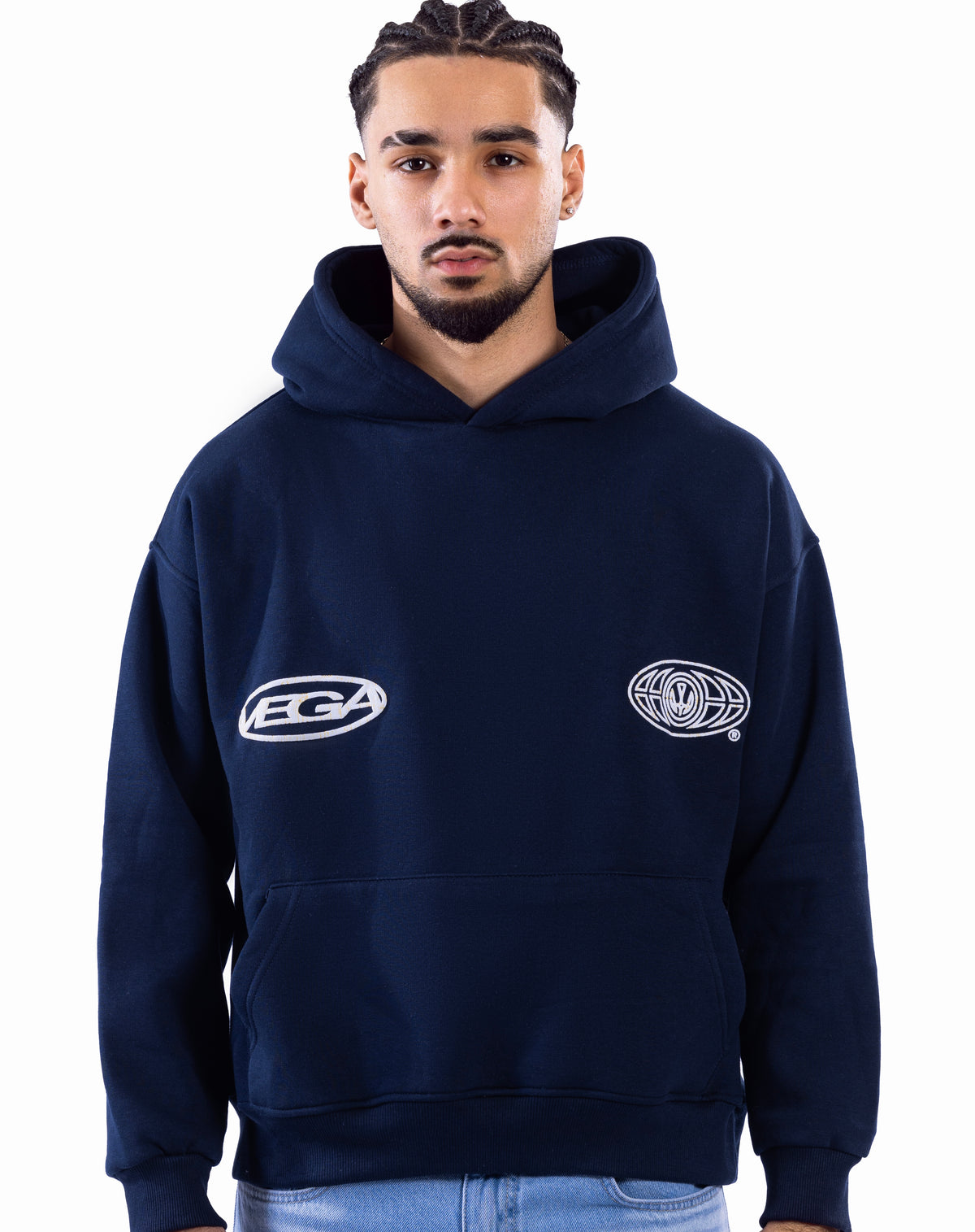 DARK BLUE VEGA OUTLINE HOODIE