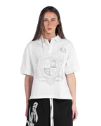 WHITE VARSITY POLO TEE