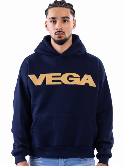 DARK BLUE VEGA TEXTURE HOODIE