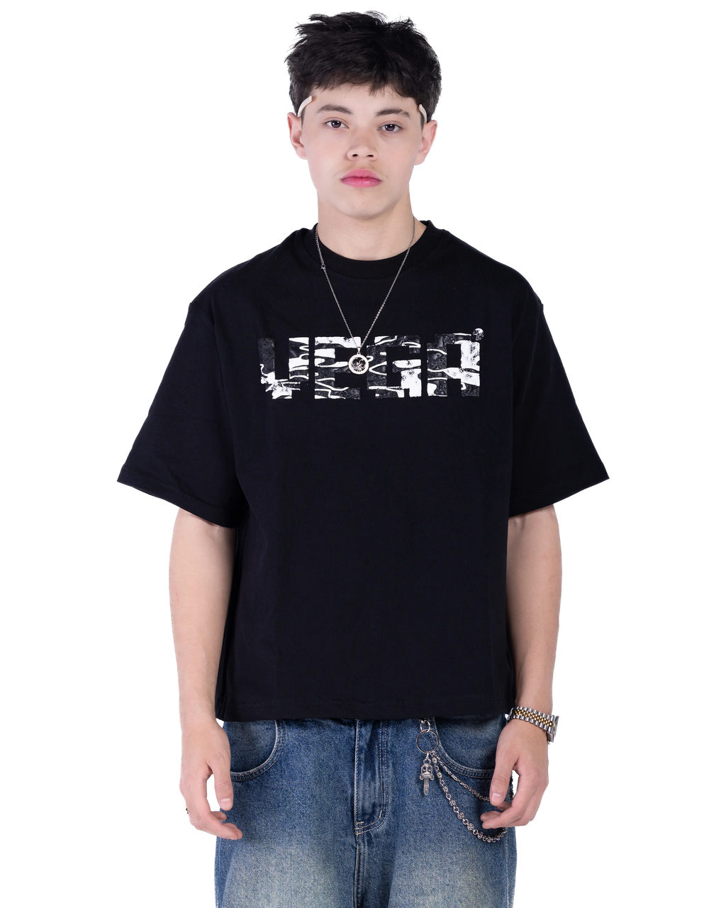 BLACK GLITCH MODE T-SHIRT
