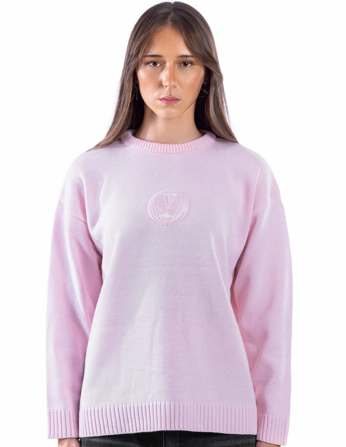 BABY PINK VEGA EMBLEM KNIT