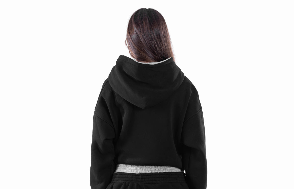 BLACK DOUBLE TAKE HOODIE