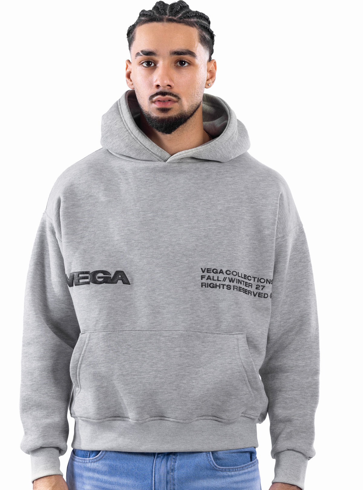 LIGHT GRAY VEGA SIGNATURE HOODIE