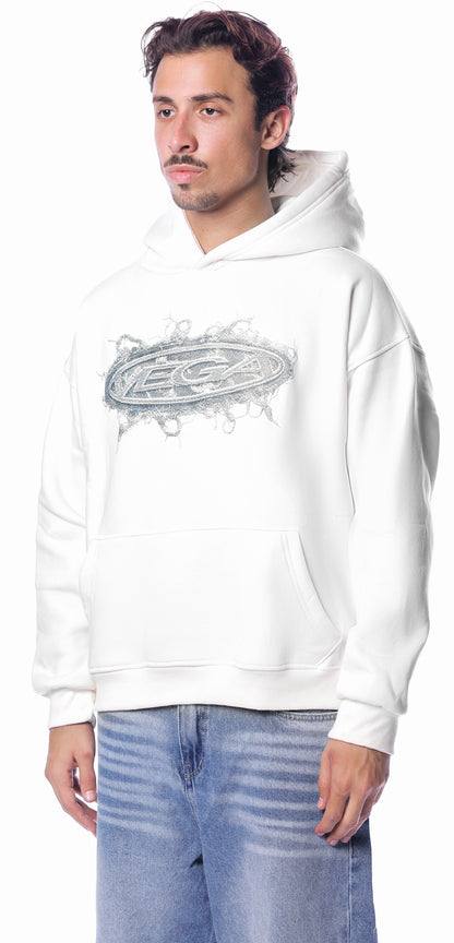 WHITE VEGA ICON HOODIE
