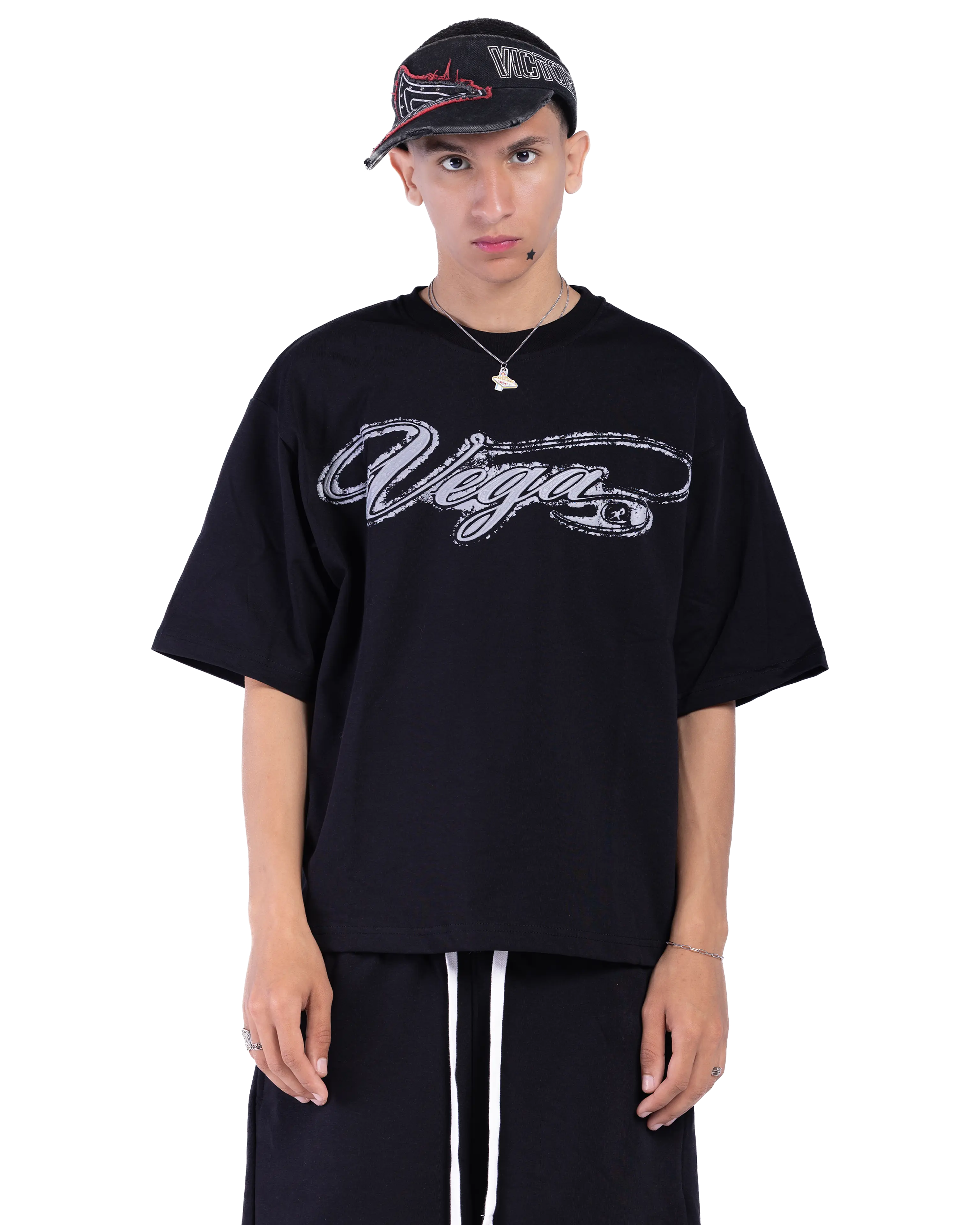 BLACK INSCRIBED T-SHIRT