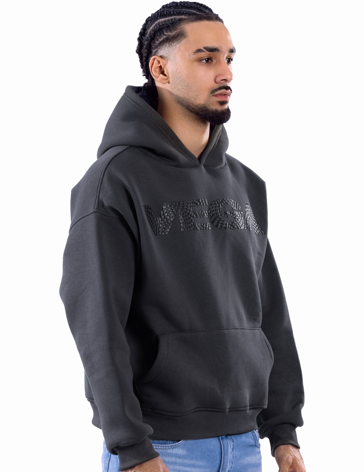 DARK GRAY VEGA TEXTURE HOODIE