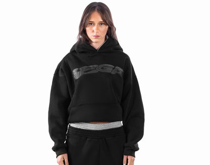 BLACK DOUBLE TAKE HOODIE