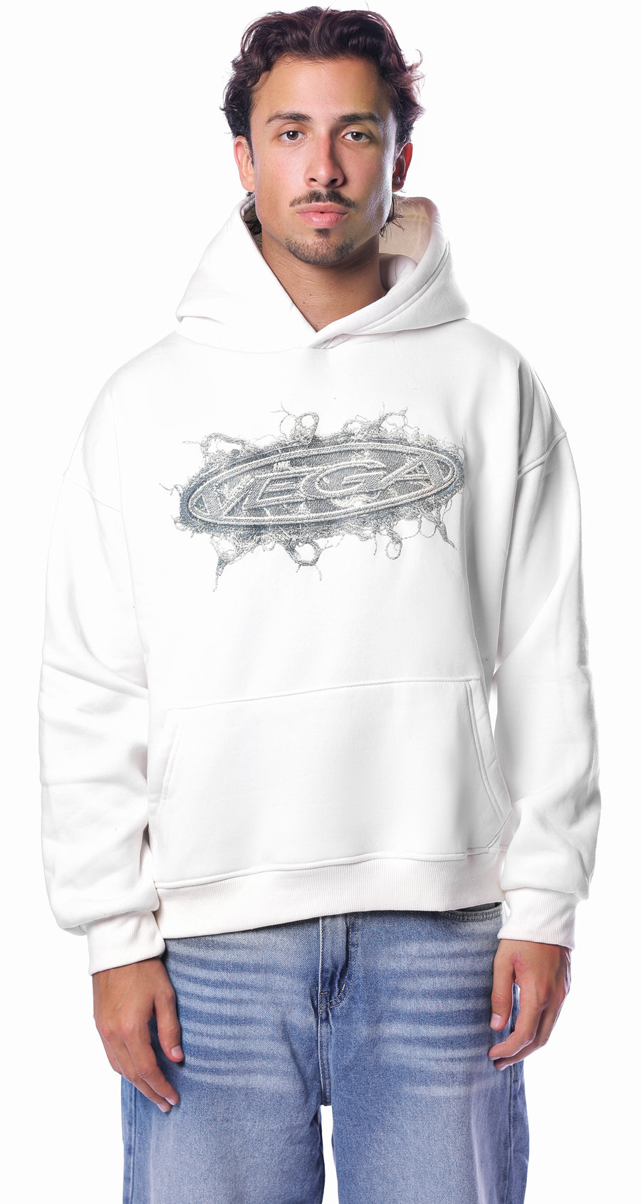 WHITE VEGA ICON HOODIE