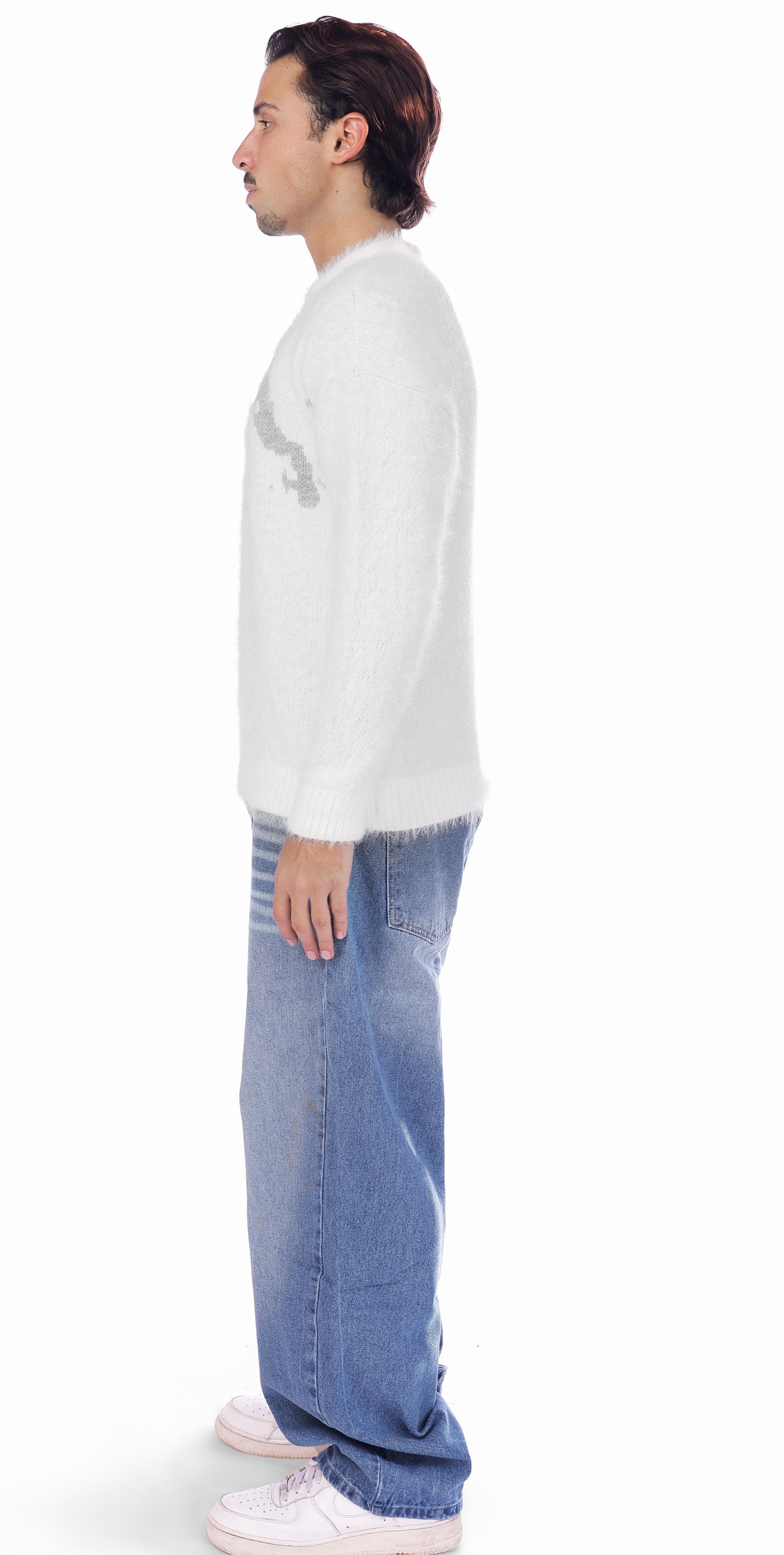 WHITE MOHAIR SWEATER