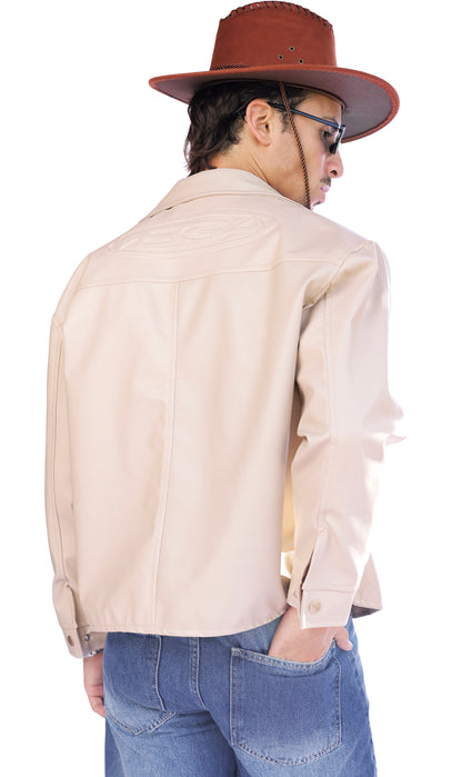 BEIGE JOE'S LEATHER JACKET