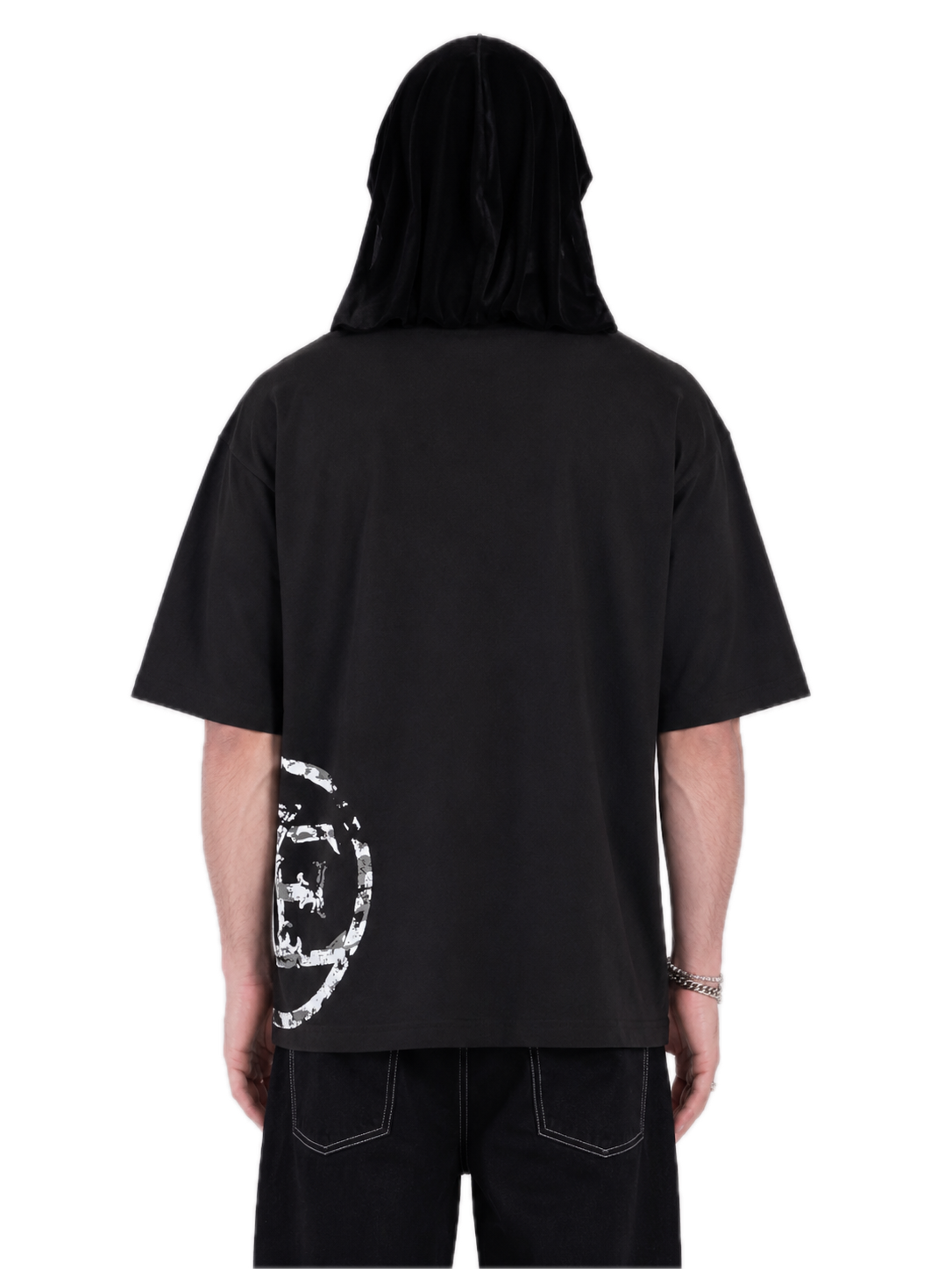 BLACK DISPLACED T-SHIRT
