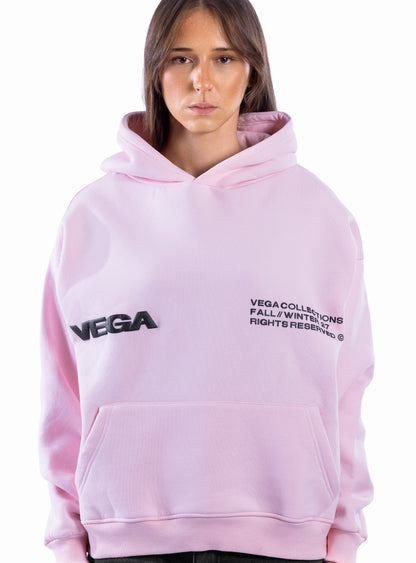 BABY PINK VEGA OUTLINE HOODIE