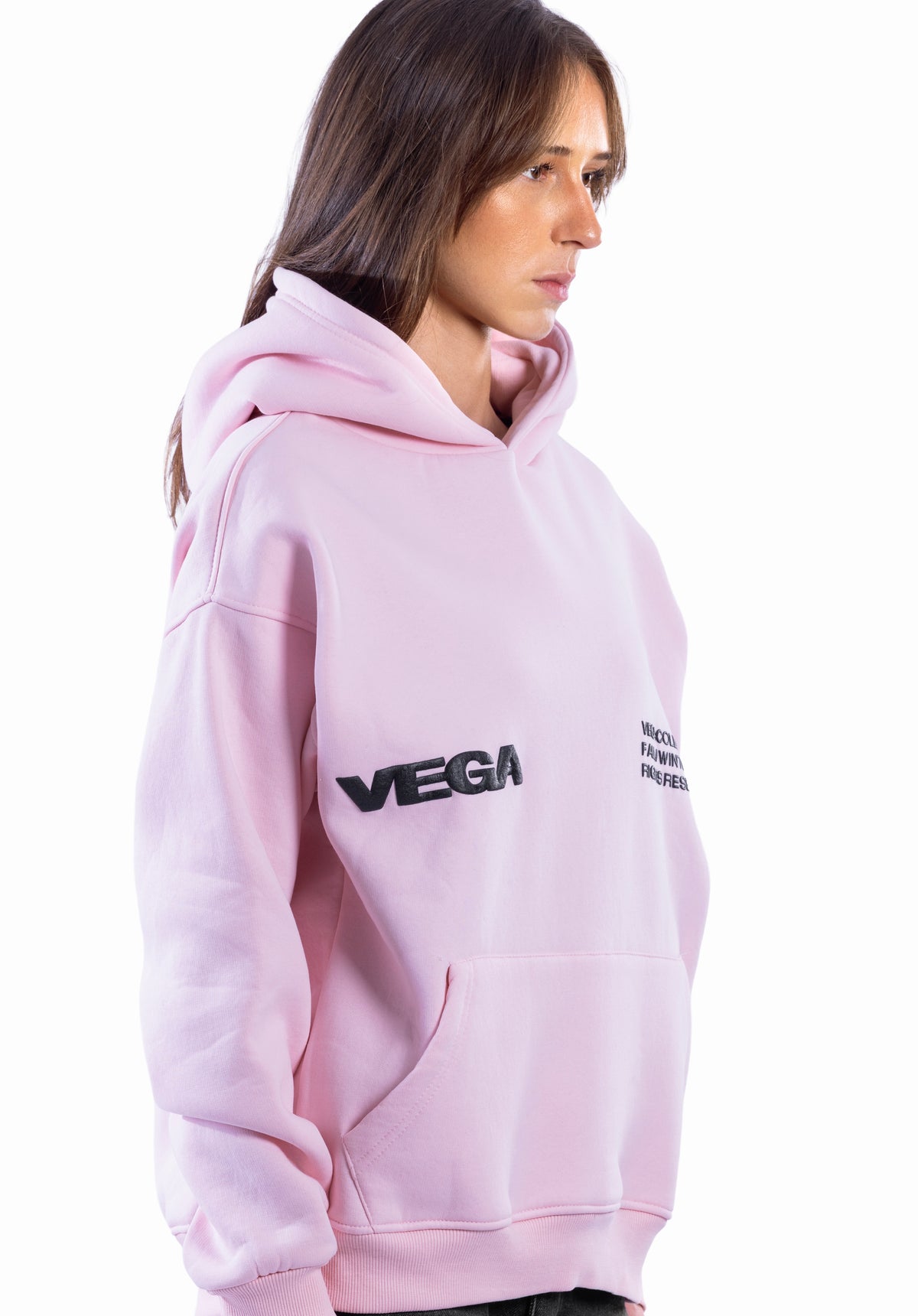 BABY PINK VEGA OUTLINE HOODIE