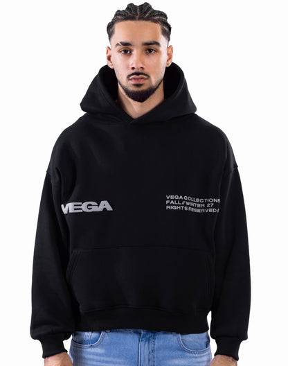 BLACK VEGA OUTLINE HOODIE