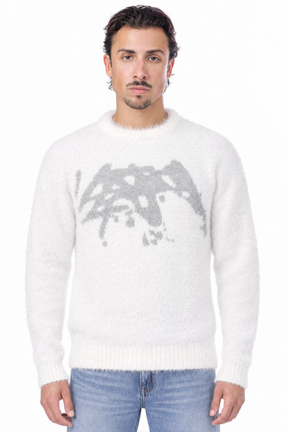 WHITE MOHAIR SWEATER