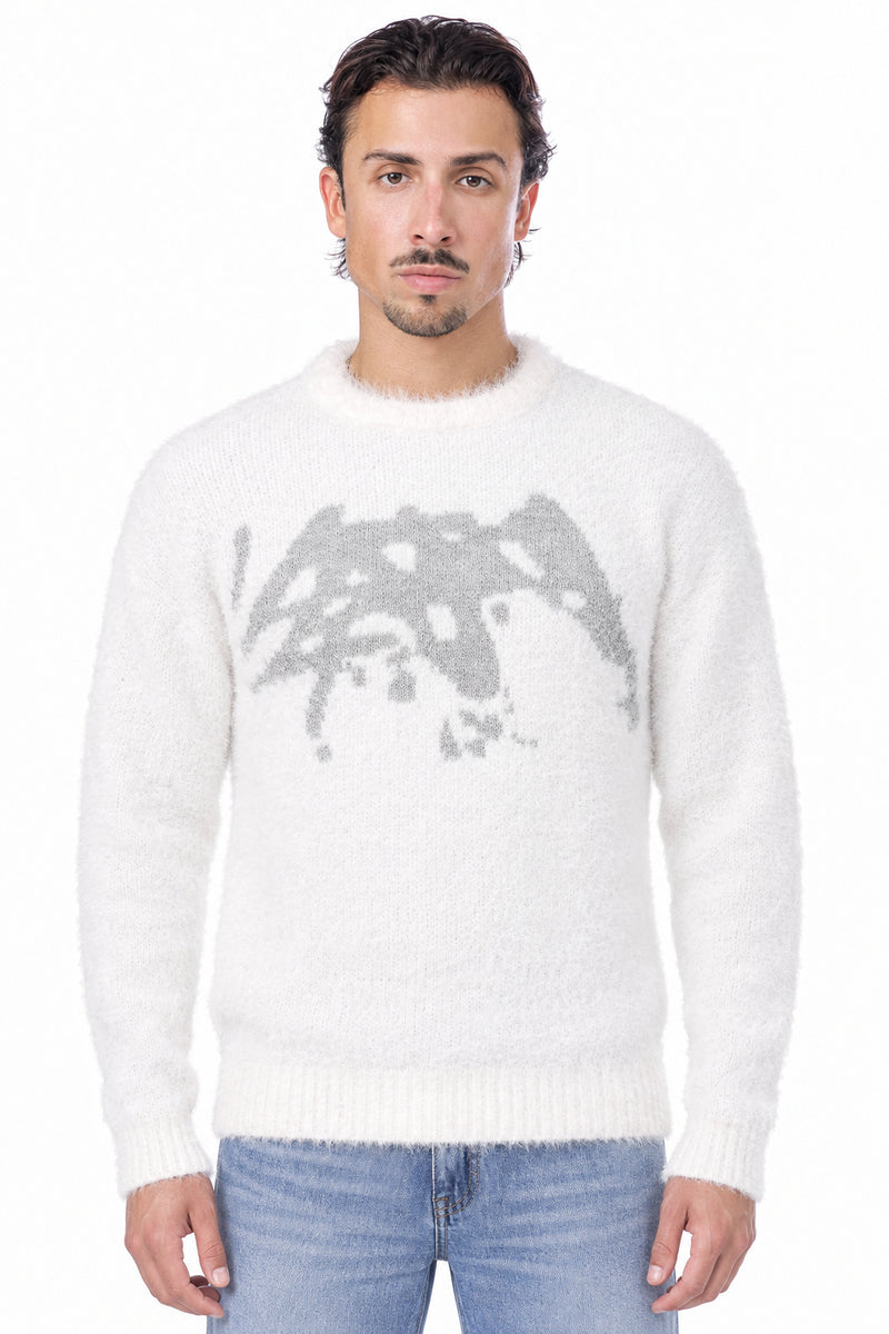 WHITE MOHAIR SWEATER