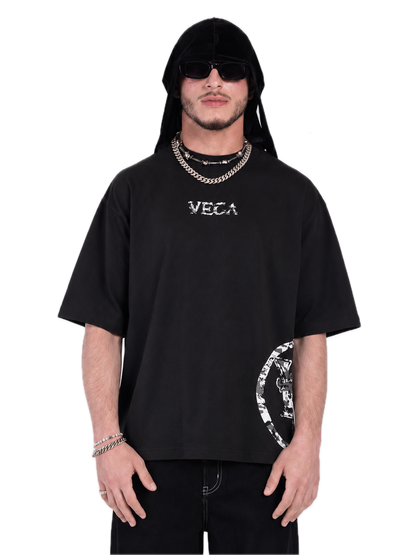 BLACK DISPLACED T-SHIRT