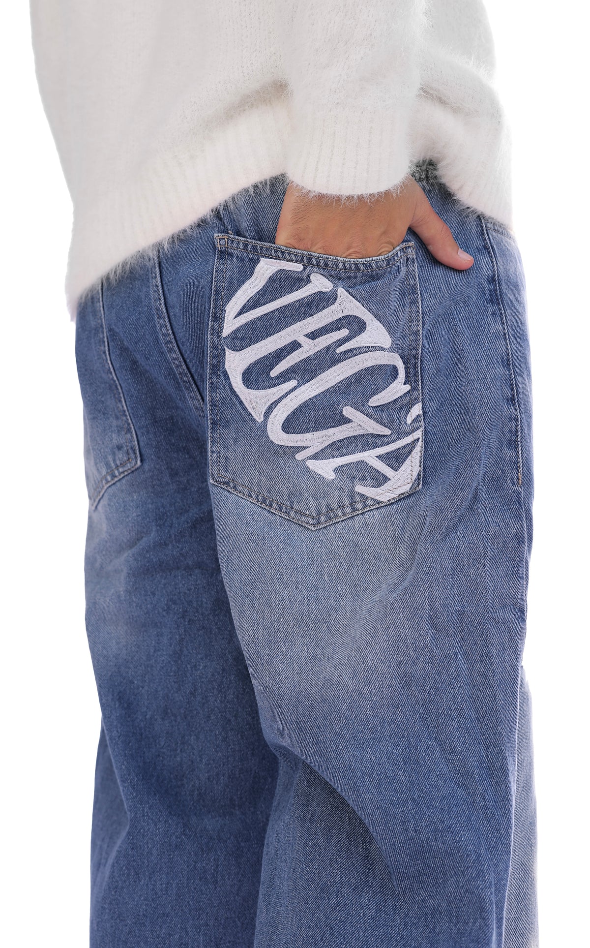 DARK BLUE BACKPOCKET JEANS