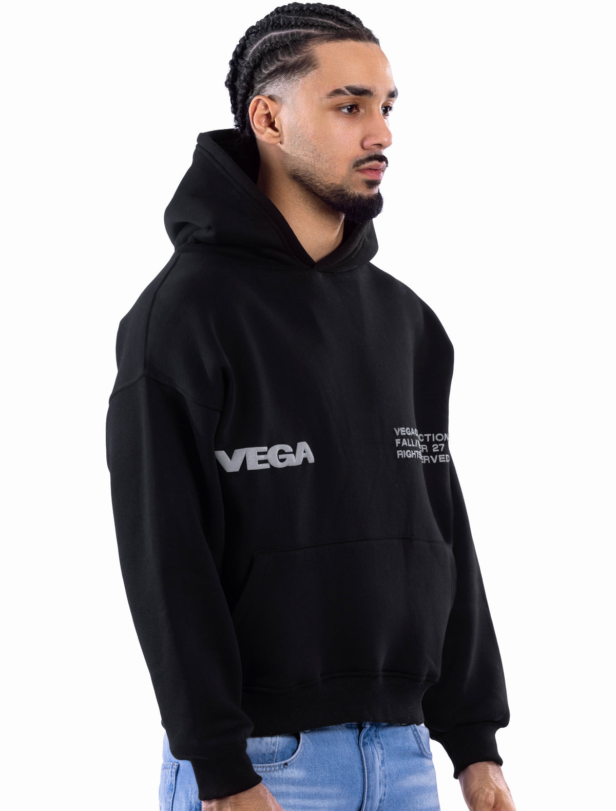 BLACK VEGA OUTLINE HOODIE