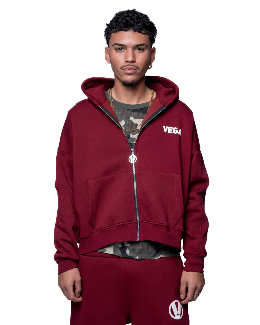 MAROON BASIC ZIP UP