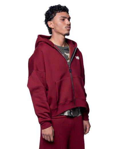 MAROON BASIC ZIP UP