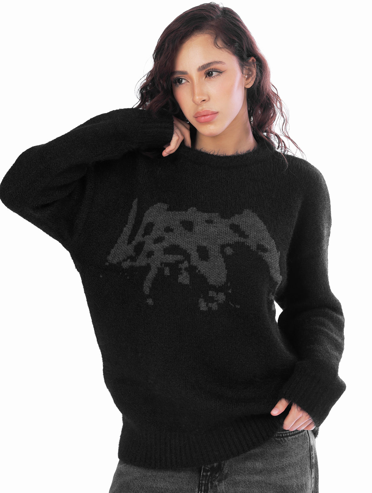 BLACK MOHAIR SWEATER