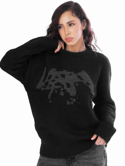 BLACK MOHAIR SWEATER