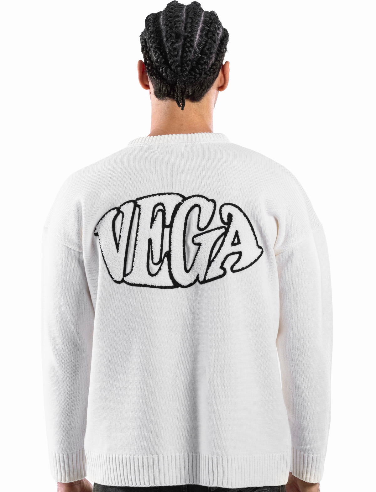 WHITE VEGA EMBLEM KNIT