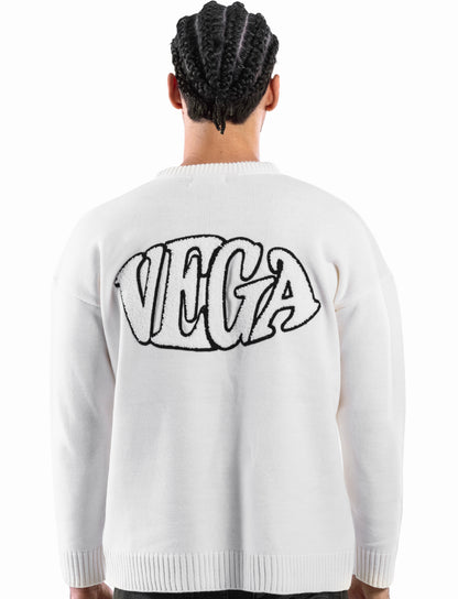 WHITE VEGA EMBLEM KNIT